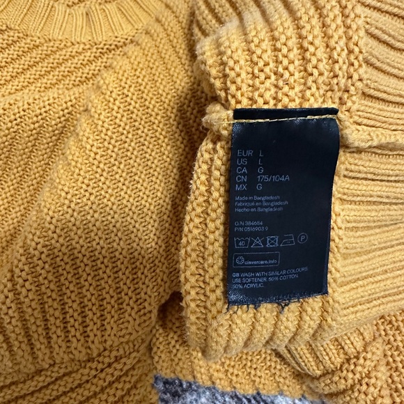 H&M Divided Women’s Mustard Yellow Sweater Textured Knit Size Large New - Picture 9 of 9